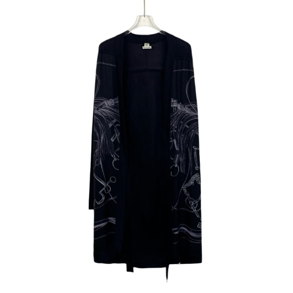 Ann Demeulemeester Black Long Cardigan Coat Made In France